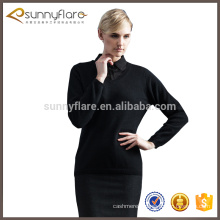 Top quality 100% cashmere women v neck jumper